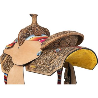 Image showing 3 th Tough1 Youth Serape Print Barrel Saddle