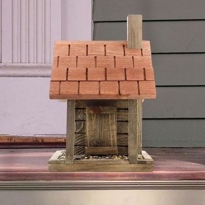 Image showing  1 qt. Log Cabin Bird Feeder