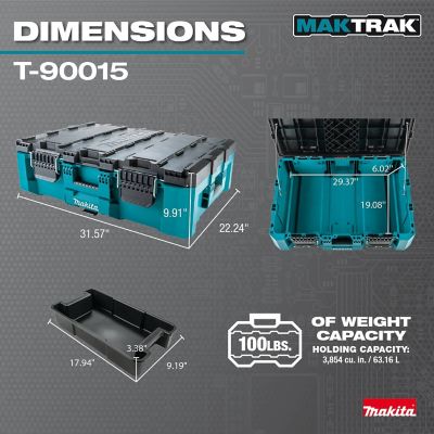 Image showing  31.57 in. x 22.24 in. x 9.91 in. MAKTRAK Large Tool Box