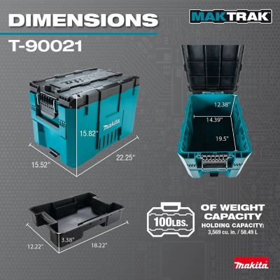 Image showing  22.25 in. x 15.52 in. x 15.82 in. MAKTRAK Extra Large Extension Tool Box
