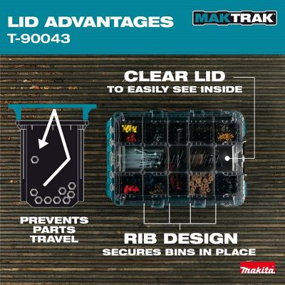 Image showing 6 th Makita MAKTRAK Deep Medium Bin Organizer