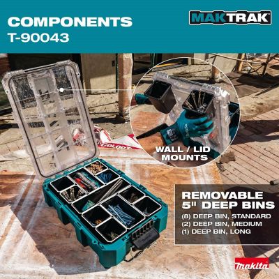 Image showing 7 th Makita MAKTRAK Deep Medium Bin Organizer