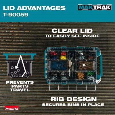 Image showing 6 th Makita MAKTRAK Low-Profile Medium Bin Organizer