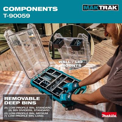 Image showing 7 th Makita MAKTRAK Low-Profile Medium Bin Organizer
