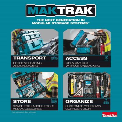 Image showing 9 th Makita MAKTRAK Low-Profile Medium Bin Organizer