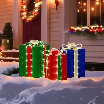 Image showing Christmas Lighted Gift Boxes