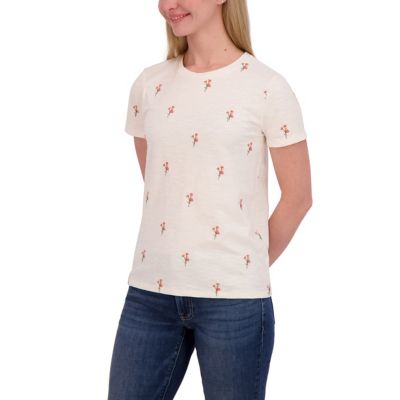 Image showing  Women's Easy Embroidered Crew Neck Short-Sleeve T-Shirt