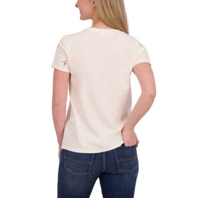 Image showing  Women's Easy Embroidered Crew Neck Short-Sleeve T-Shirt