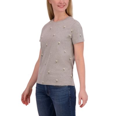 Image showing  Women's Easy Embroidered Crew Neck Short-Sleeve T-Shirt