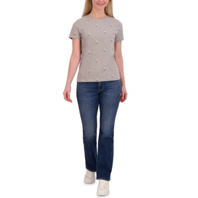 Image showing  Women's Easy Embroidered Crew Neck Short-Sleeve T-Shirt