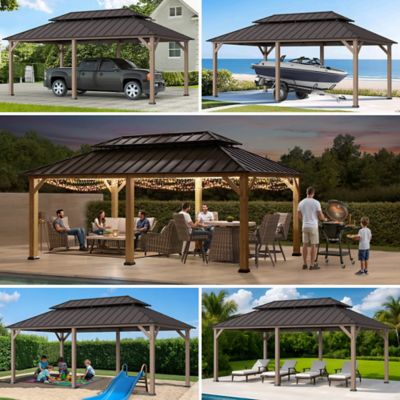 Image showing  11.8 x 19.7 ft. Outdoor Patio Steel Hardtop Gazebo