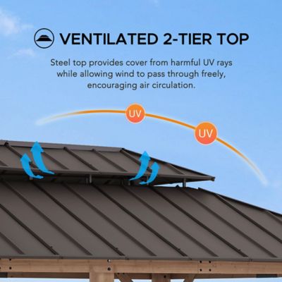 Image showing  11.8 x 19.7 ft. Outdoor Patio Steel Hardtop Gazebo