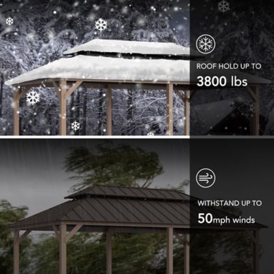 Image showing  11.8 x 19.7 ft. Outdoor Patio Steel Hardtop Gazebo