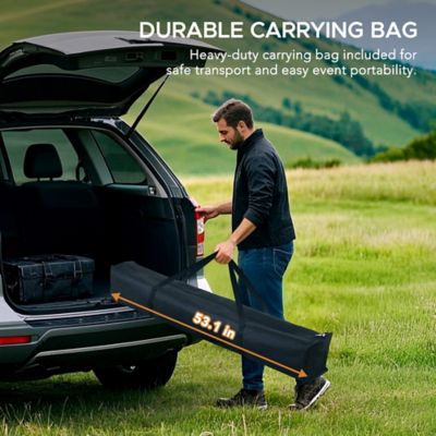 Image showing 8 th Sunjoy 8 x 5ft. Grill Gazebo Double Tiered Outdoor Gazebo Standing-Height Canopy with Magnetic LED Light, Brown/Gray/Red