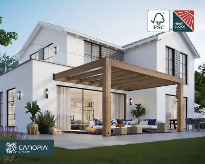 Image showing  Helsinki 10 x 15ft. Patio Cover, Brown/Light Gray