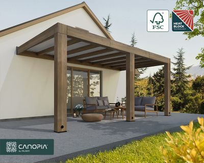 Image showing  Helsinki 10 x 17ft. Patio Cover, Brown/Light Gray