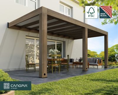 Image showing  Helsinki 10 x 20ft. Patio Cover, Brown/Light Gray