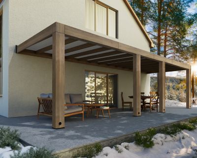 Canopia by Palram Helsinki 10 ft. x 28 ft. Patio Cover, Brown/Light Gray