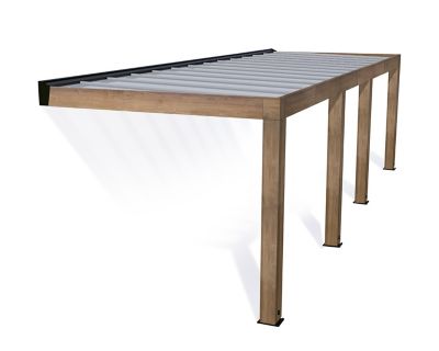 Image showing  Helsinki 10 ft. x 28 ft. Patio Cover, Brown/Light Gray