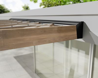 Image showing 5 th Canopia by Palram Helsinki 10 x 33ft. Patio Cover, Brown/Light Gray