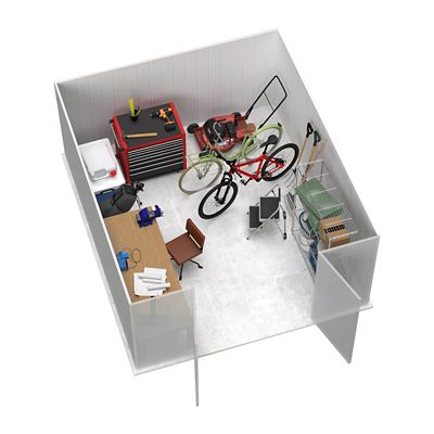 Image showing  10 x 12ft. Regent Metal Garden Storage Shed, Surfmist/Monument