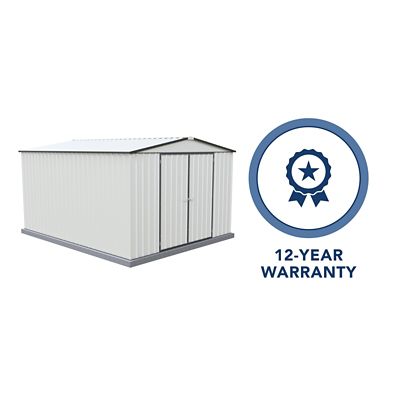 Image showing 5 th ABSCO 10 x 12ft. Regent Metal Garden Storage Shed, Surfmist/Monument