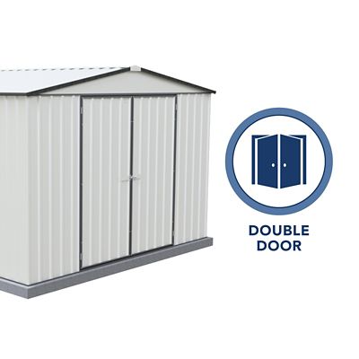 Image showing 6 th ABSCO 10 x 12ft. Regent Metal Garden Storage Shed, Surfmist/Monument