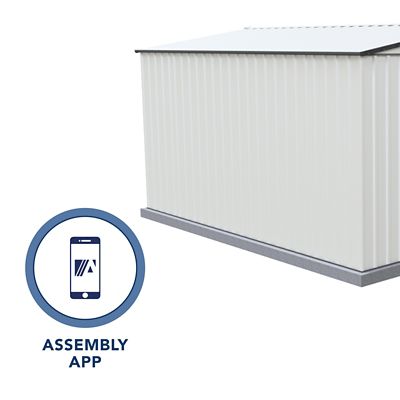 Image showing 7 th ABSCO 10 x 12ft. Regent Metal Garden Storage Shed, Surfmist/Monument