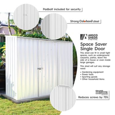 Image showing  7 x 3ft. Space Saver Metal Storage Shed, Surfmist