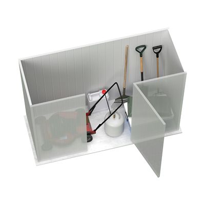 Image showing  7 x 3ft. Space Saver Metal Storage Shed, Surfmist