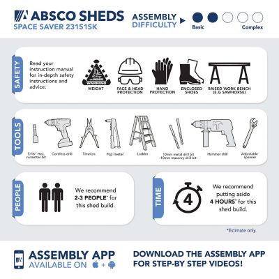 Image showing 9 th ABSCO 7 x 5ft. EZI Slider Metal Storage Shed, Surfmist