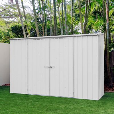 Image showing  10 x 2.5ft. Outdoor Space-Saver Metal Garden Shed, Surfmist, 163 cu. ft.