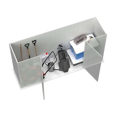 Image showing  10 x 2.5ft. Outdoor Space-Saver Metal Garden Shed, Surfmist, 163 cu. ft.