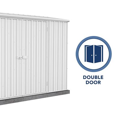 Image showing 5 th ABSCO 10 x 2.5ft. Outdoor Space-Saver Metal Garden Shed, Surfmist, 163 cu. ft.