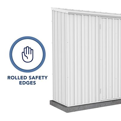 Image showing 6 th ABSCO 10 x 2.5ft. Outdoor Space-Saver Metal Garden Shed, Surfmist, 163 cu. ft.