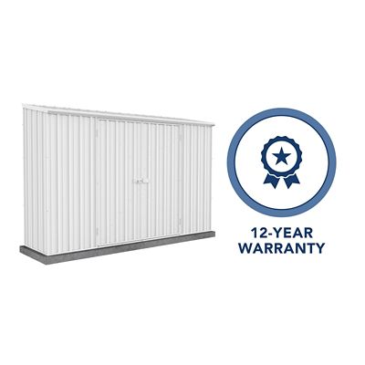 Image showing 7 th ABSCO 10 x 2.5ft. Outdoor Space-Saver Metal Garden Shed, Surfmist, 163 cu. ft.