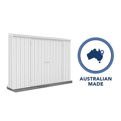 Image showing 8 th ABSCO 10 x 2.5ft. Outdoor Space-Saver Metal Garden Shed, Surfmist, 163 cu. ft.