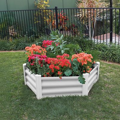 Image showing  The Organic Garden Co Hakea Metal Hex Garden Bed, 3.28 ft. x 3.28 ft., Surfmist