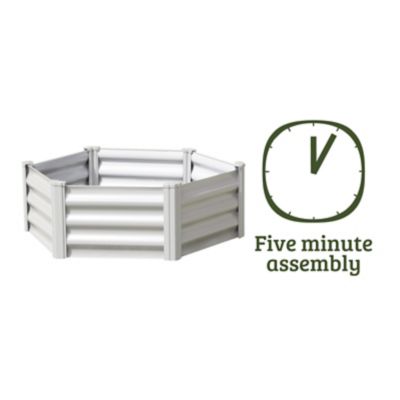 Image showing  The Organic Garden Co Hakea Metal Hex Garden Bed, 3.28 ft. x 3.28 ft., Surfmist