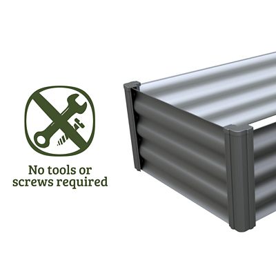 Image showing  The Organic Garden Co Hakea Metal Rectangle Garden Bed, 4 x 2ft., Woodland Gray