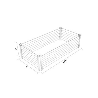 Image showing  The Organic Garden Co Hakea Metal Rectangle Garden Bed, 4 x 2ft., Surfmist