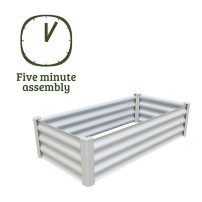 Image showing  The Organic Garden Co Hakea Metal Rectangle Garden Bed, 4 x 2ft., Surfmist