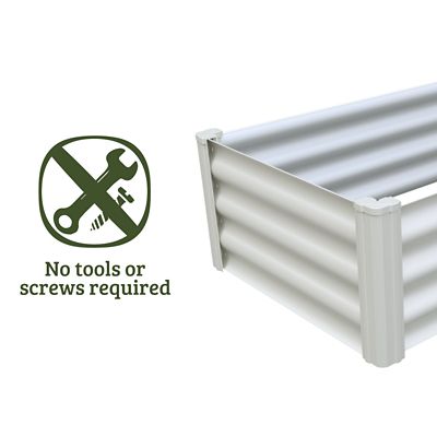 Image showing  The Organic Garden Co Hakea Metal Rectangle Garden Bed, 4 x 2ft., Surfmist