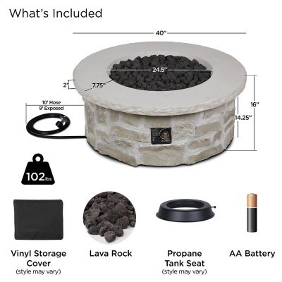 Image showing  Scottsdale 40 in. Round Propane Fire Pit Table