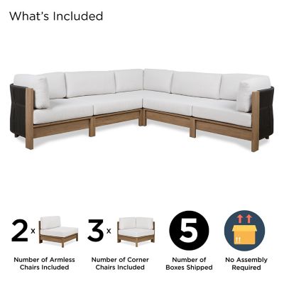 Image showing  Stratton Outdoor 5 pc. Modular Sectional with Sunbrella Cushions