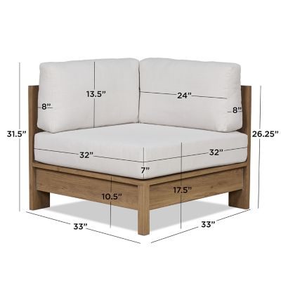Image showing 7 th Real Flame Stratton Outdoor 5 pc. Modular Sectional with Sunbrella Cushions
