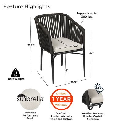 Image showing 1 th Real Flame Bodhi Outdoor Chair Set with Sunbrella Cushions