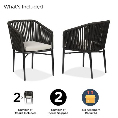 Image showing 2 th Real Flame Bodhi Outdoor Chair Set with Sunbrella Cushions