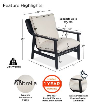 Image showing  Pomona Outdoor Chair Set with Sunbrella Cushions