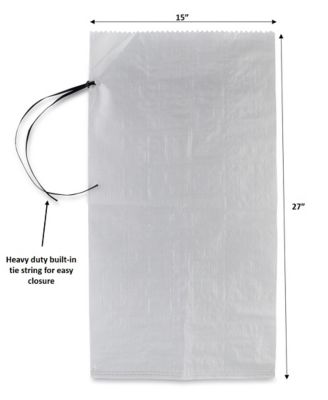 Image showing  Sand Bags with Tie Strings, Heavy Duty, 15 in. x 27 in., White, 25-Pack